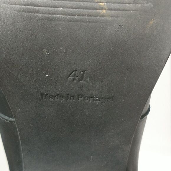 Brusque Womens Chelsea Booties Black Block Heel Almond Toe Pull On 10.5 EUR 41 - Picture 7 of 10